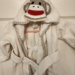 Baby Starters Cream Monkey Hooded Robe